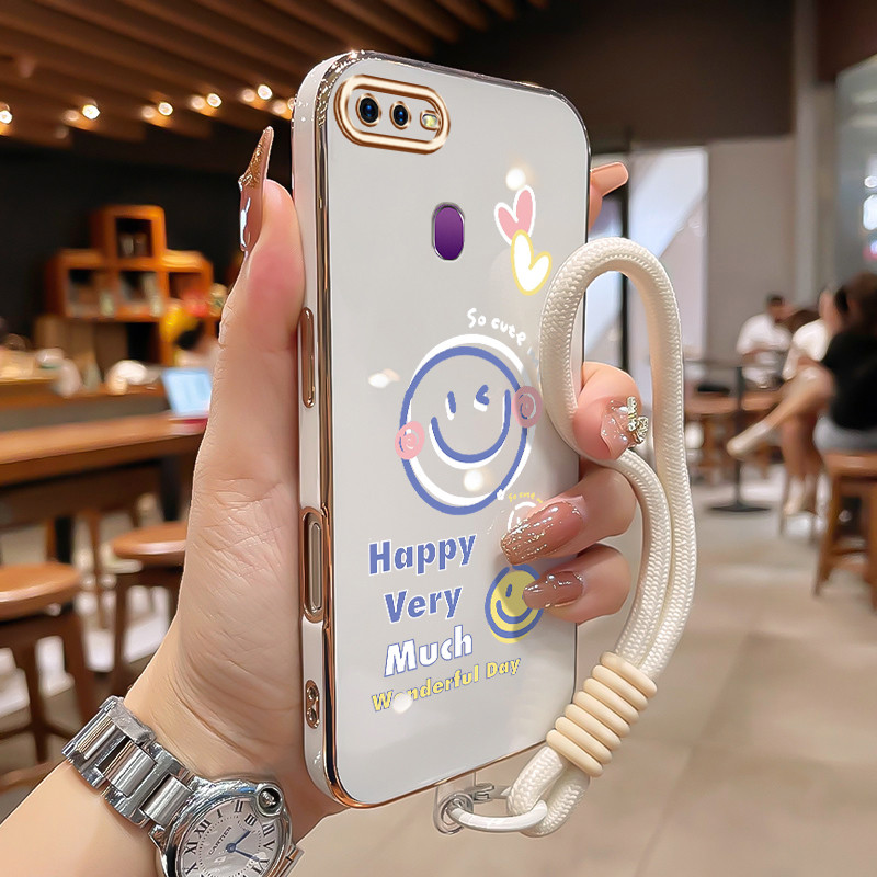 สําหรับ OPPO F9 F9 Pro F7 A7X Realme U1 Realme 2 Pro กรณีฟองผลไม้รูปแบบปลอกไฟฟ้าด้านข้างกรณี Cesing 