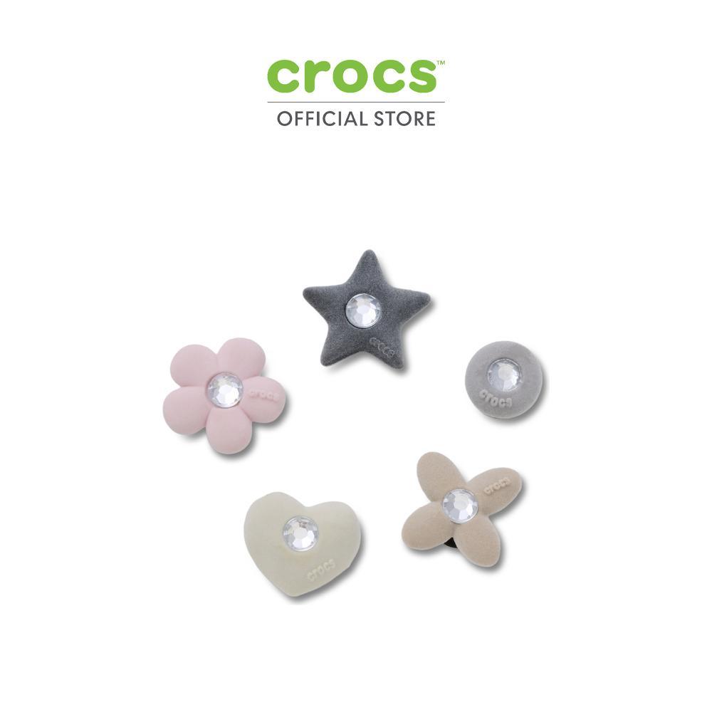 CROCS ตัวติดรองเท้า JIBBITZ™ RHINESTONE FLOCKED SHAPES 5 PACK