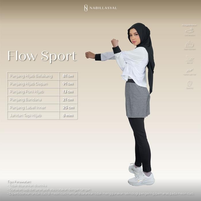 Tvkj- Nabillasyal Hijab Sport Hijab กีฬาทันที Anti Uv Nsport Flow Series