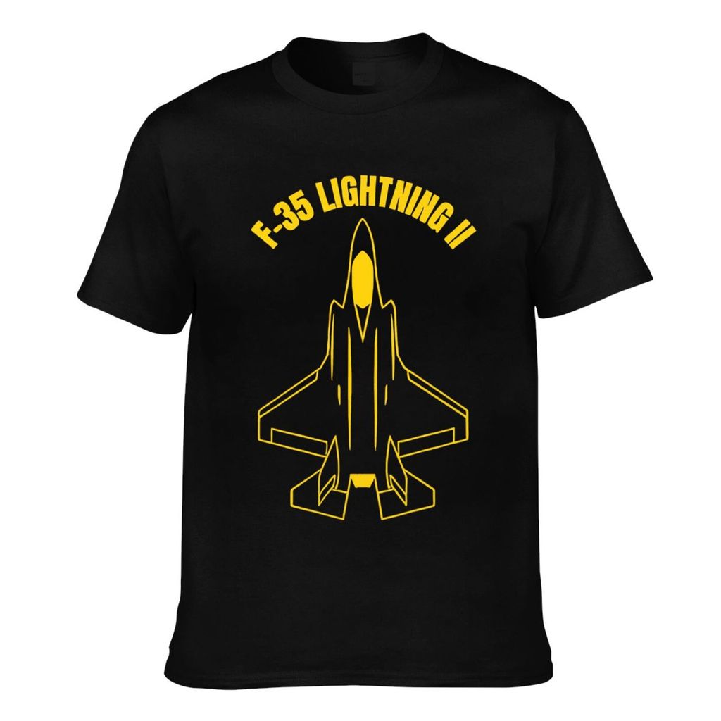 แฟชั่นพิมพ์ F-35 Lightning Ii Jet Fighter เครื่องบิน Casual Mens Tee