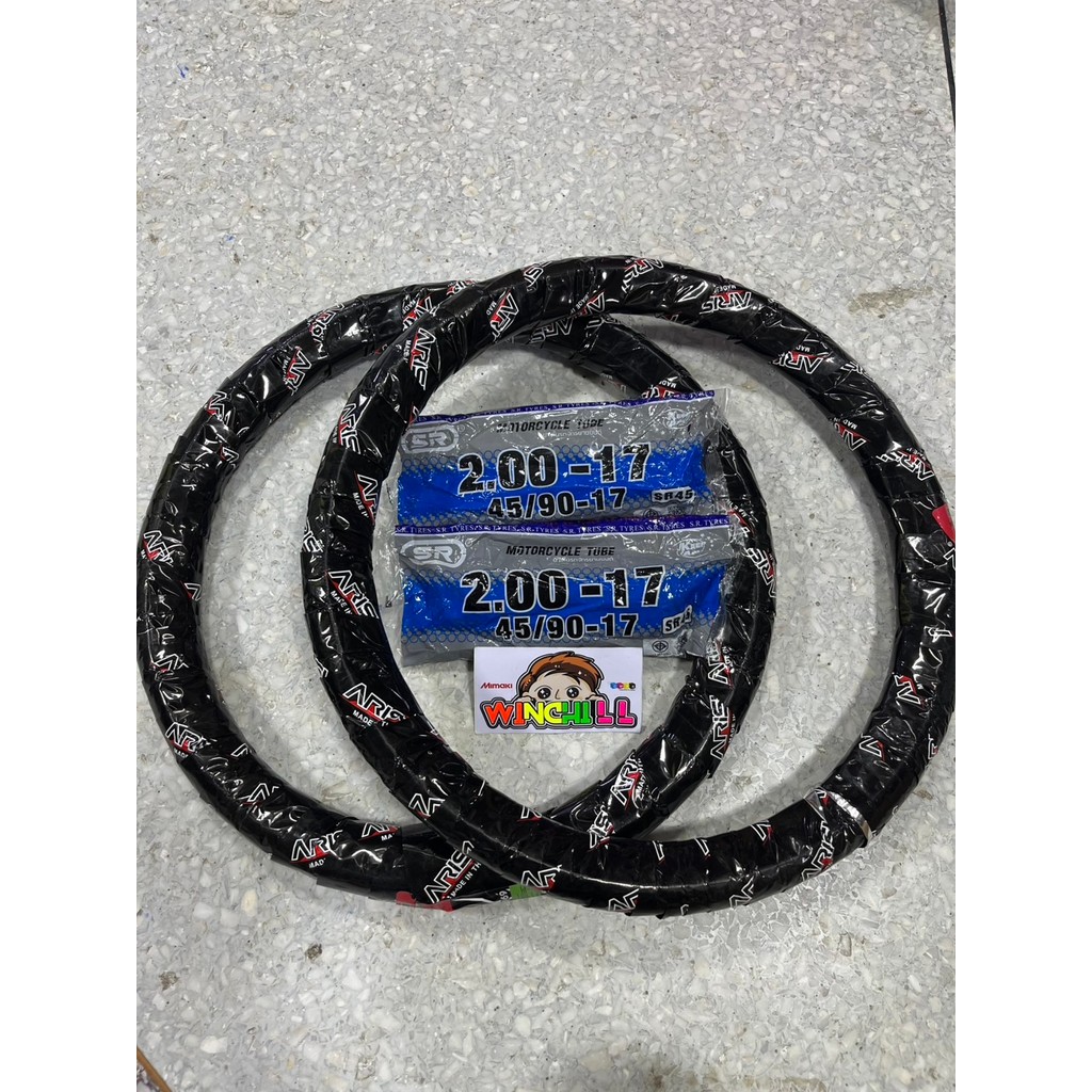 ยางนอก 50/100 ขอบ17 + ยางใน 2.00x17 อย่างละ 2 เส้น ยาง มอไซค์ ขอบ 17