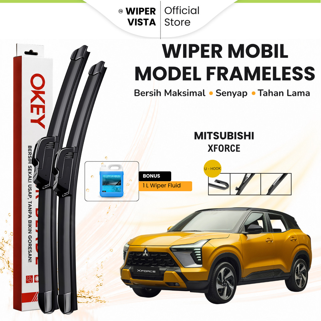 ที่ปัดน้ําฝนกระจกรถยนต์ Mitsubishi XForce Frameless ฟรีของเหลว