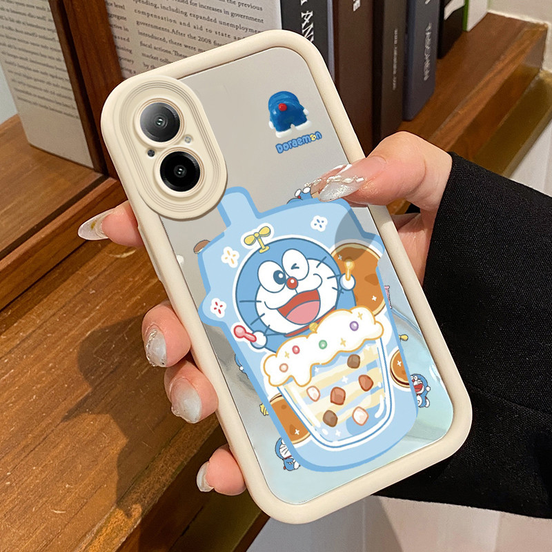 HPเคสโทรศัพท์สําหรับRealme C67 Realme 12 Lite Hard Hole Smoothวัสดุขนมน่ารักการ์ตูนกระจกKesingกระจกC