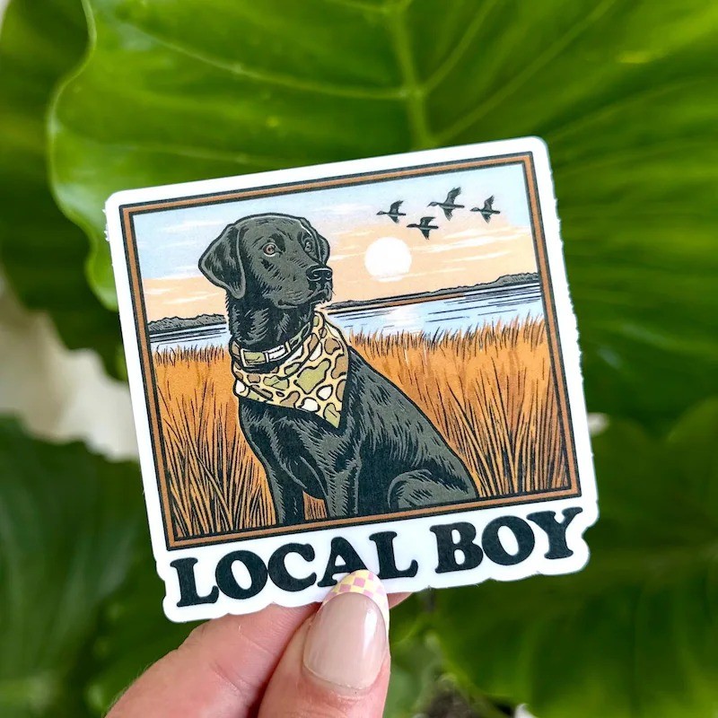 สติ๊กเกอร์กันน้ํา "Local boy black lab" - สติ๊กเกอร์สุนัขลาบราดอร์สีดําน่ารัก ซื้อจํานวนมากในราคาถูก