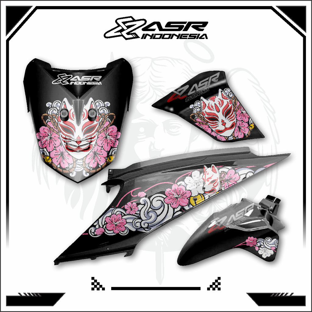 ASR Striping Beat คาร์บูเรเตอร์ Kitsune Mask โปร่งใส UV