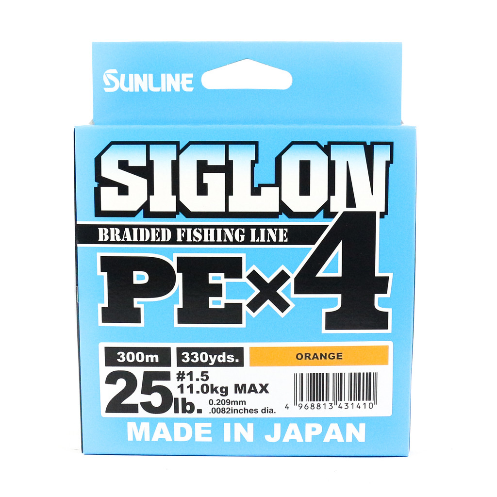 Sunline PE Line X4 Siglon 300M PE 1.5 25LB สีส้ม (1410)