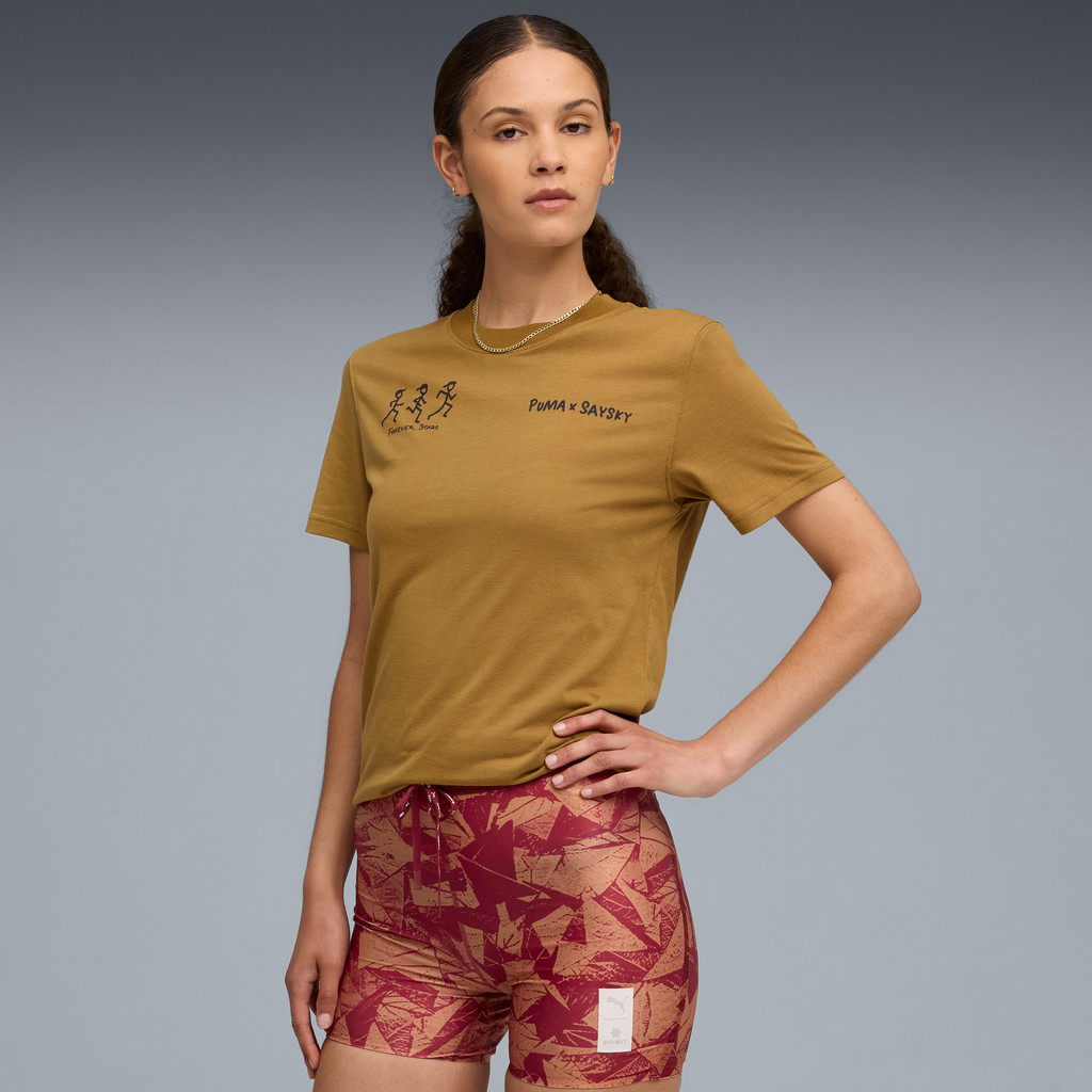 PUMA Running เสื้อยืด PUMA x SAYSKY แบบยูนิเซ็กส์ สีน้ำตาล - 52814769 — صورة 2
