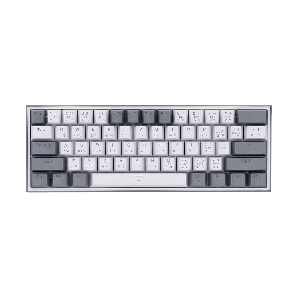 KEYBOARD (คีย์บอร์ด) REDRAGON K617 FIZZ (WHITE & GREY) (BLUE SWITCH - RGB LED - EN/TH) .