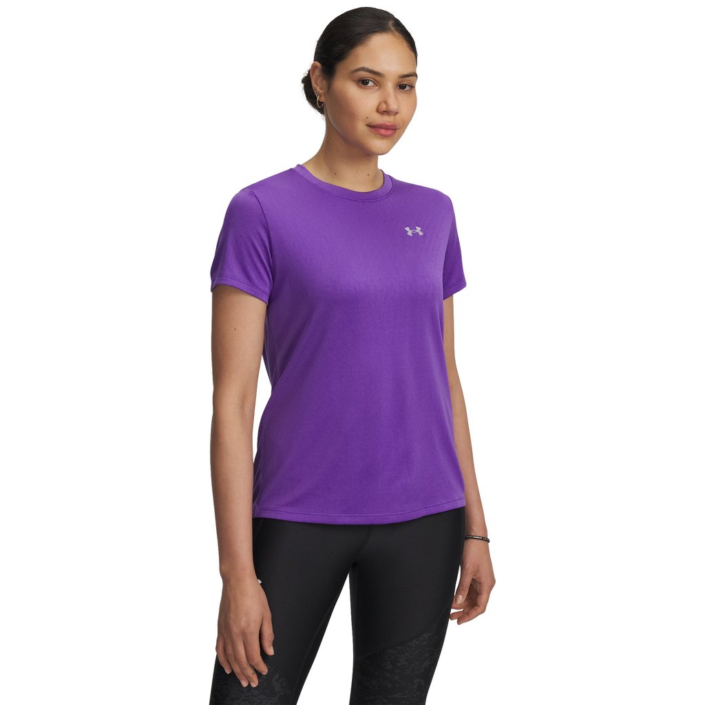 Under Armour เสื้อแขนสั้นสำหรับผู้หญิง UA Velocity Textured — صورة 2