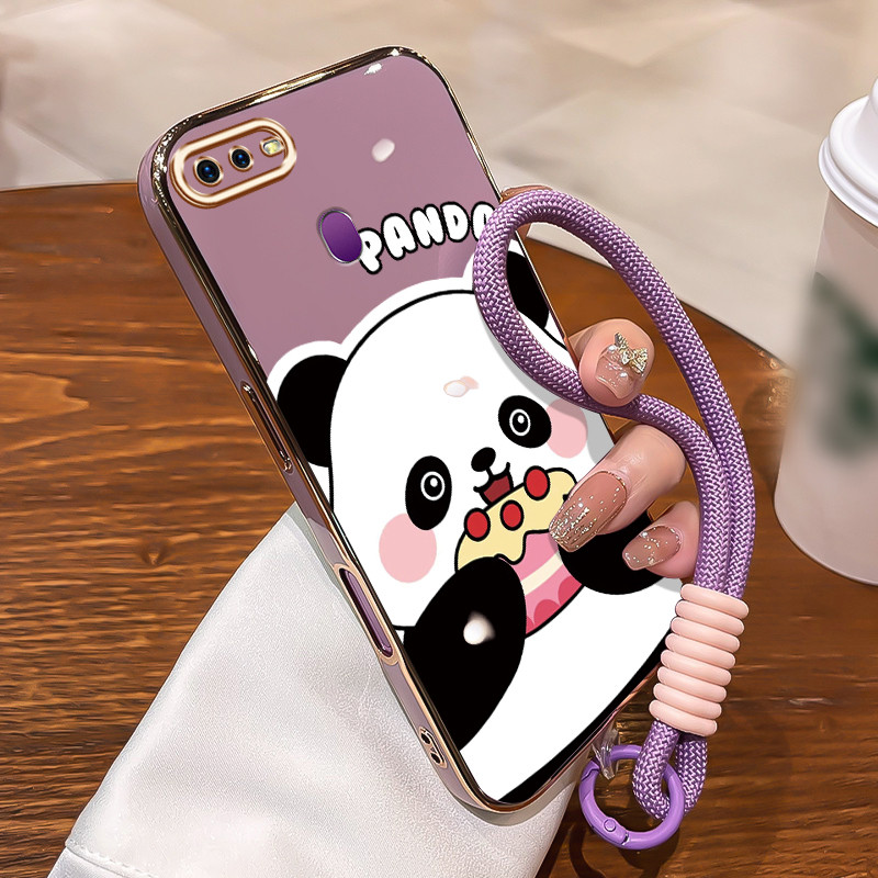 HPเคสโทรศัพท์สําหรับOPPO F9 F9 Pro F7 A7X Realme U1 Realme 2 ProกรณีPandaเค้กไม่มีกลิ่นCesingไฟฟ้าเค