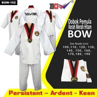 MERAH Beginner Taekwondo Dobok/Uniform - ปลอกคอสีแดงและสีดํา