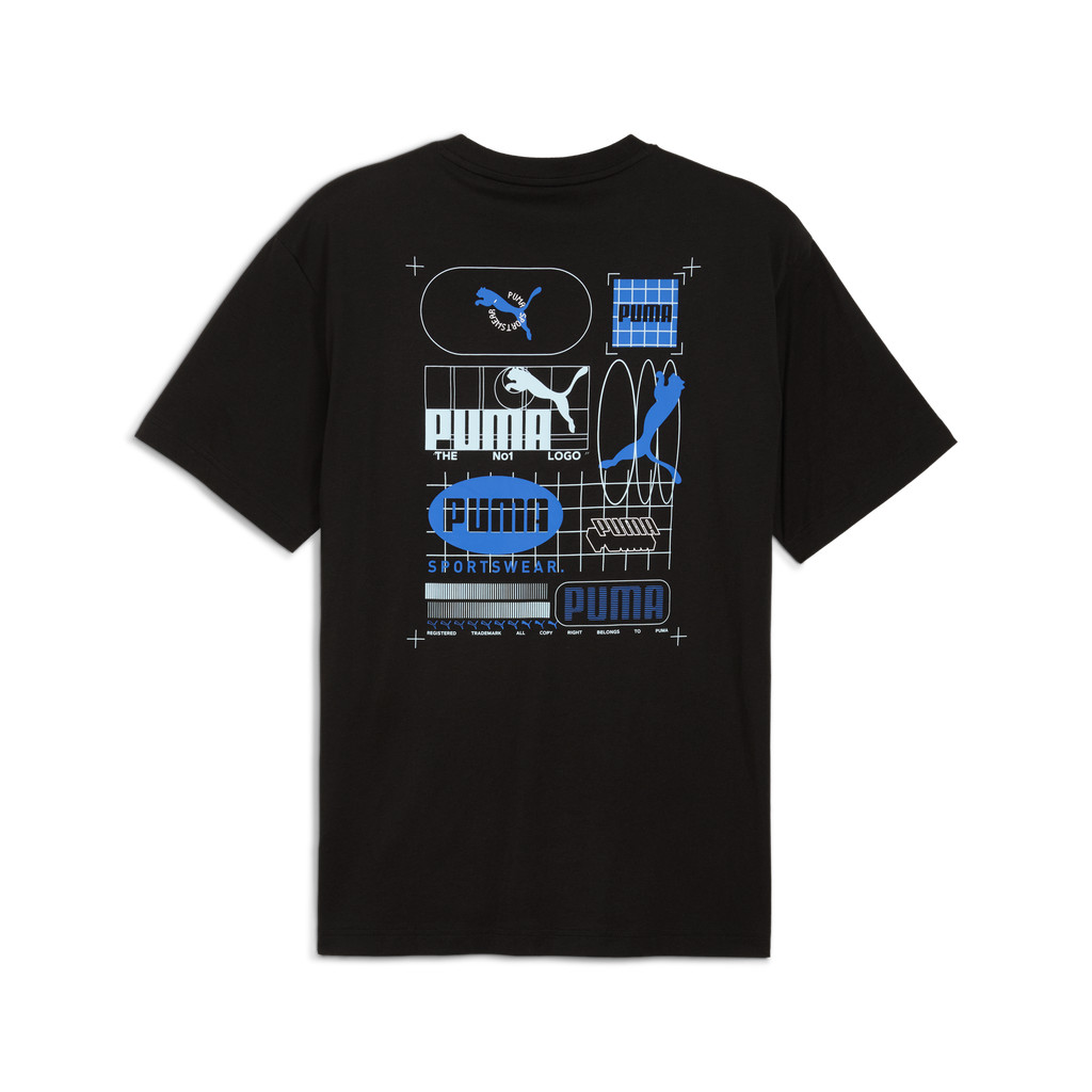 PUMA Basics Graphic Grid Tee Men สีดำ - 68803901 — صورة 6