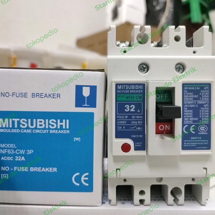 MCCB NFB เบรกเกอร์ Mitsubishi NF-63CW NF63CW NF63-CW 16A 25a 32a