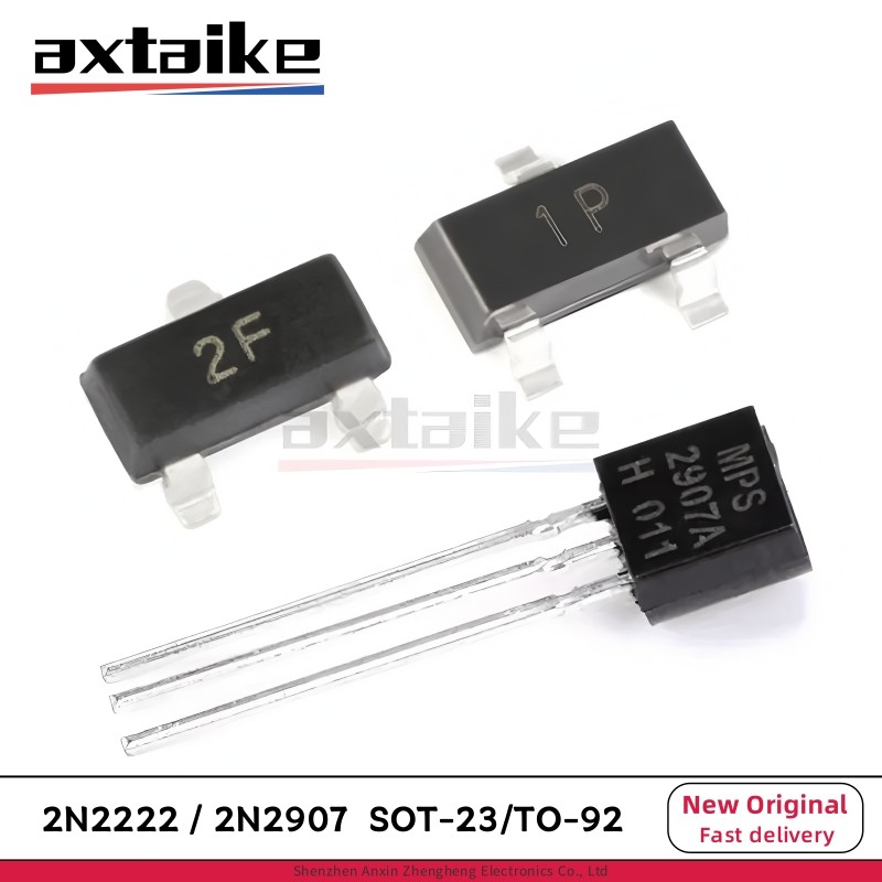100PCS 2N22 2N2907 MMBT2222A MMBT2907A MPS2222 MPS2907A 2N2907A 1P 2F SOT-23 TO-92 NPN PNP 600mA 40V