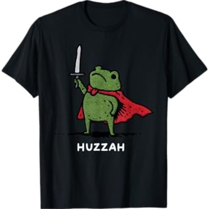 Huzzah Frog Knight ดาบตลก Meme คําคมเสื้อยืด