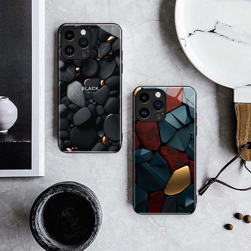 เคสสำหรับ VIVO Y16 Y35 5G Y56 5G เคสโทรศัพท์ก้อนกรวดเปลือกแก้วกันกระแทก - รูปที่ 6