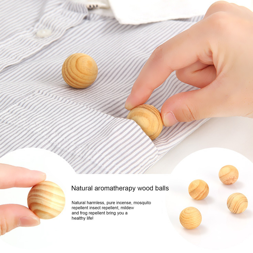 [FISI] 5 ชิ้น Cedar Ball Moisture-proof Long Lasting Aroma Light Scented Round Shape พกพาสะดวกความต้
