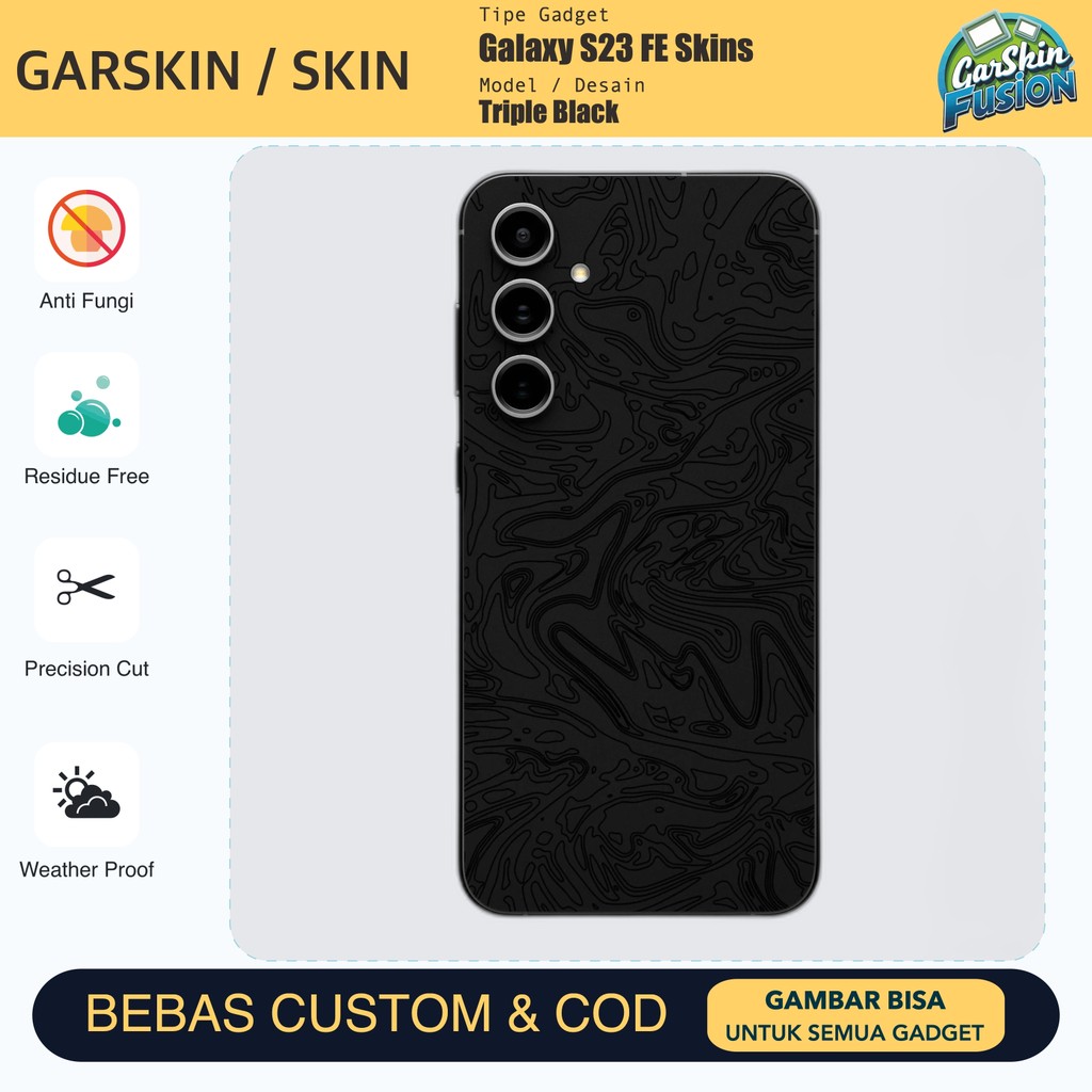 เคส Galaxy S23 FE Triple Black Anti Scratch Protector | โดยฟิวชั่น | รหัส - 2R9W