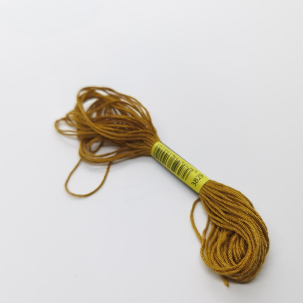 10 Skeins DMC สี 3829 ทองเก่า - ด้ายสีเข้มมาก Cross Stitch เย็บปักถักร้อยพรีเมี่ยมไหมขัดฟัน DIY ผ้าฝ้าย 8 เมตรงานฝีมือวัสดุ