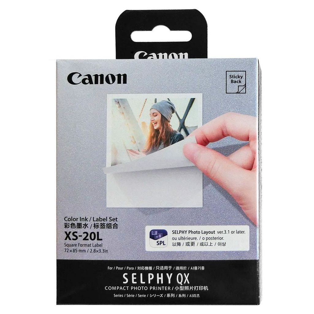 Canon XS-20L Color Ink / Label Set (20 Sheets) for SELPHY QX10 & QX20, 4119C001