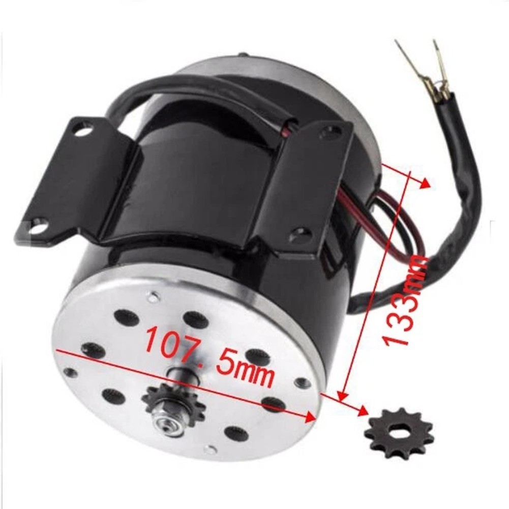 2026ใหม่500W 24V DC มอเตอร์ไฟฟ้า ZY1020 สําหรับสกู๊ตเตอร์ go-kart minibike DIY โครงการ