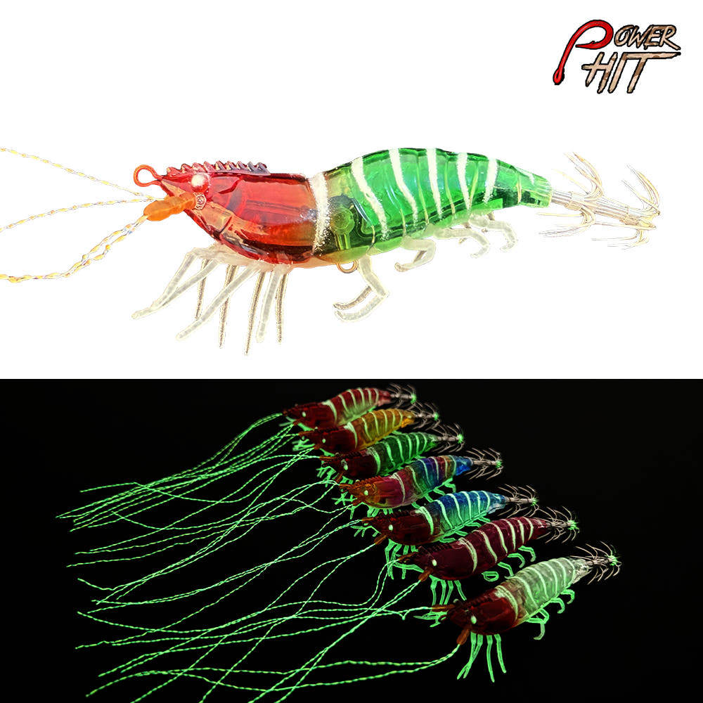 Power Hit กุ้งจริง Egi 60 มม.มินิกุ้งปลาหมึก Jig Glow เหยื่อแนวนอนสําหรับ Octopus Cuttlefish