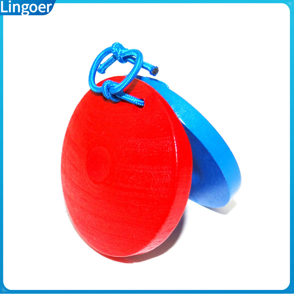Lingoer ไม้ Castanet Clapper เครื่องกระทบเครื่องดนตรีการศึกษาของเล่นเด็ก