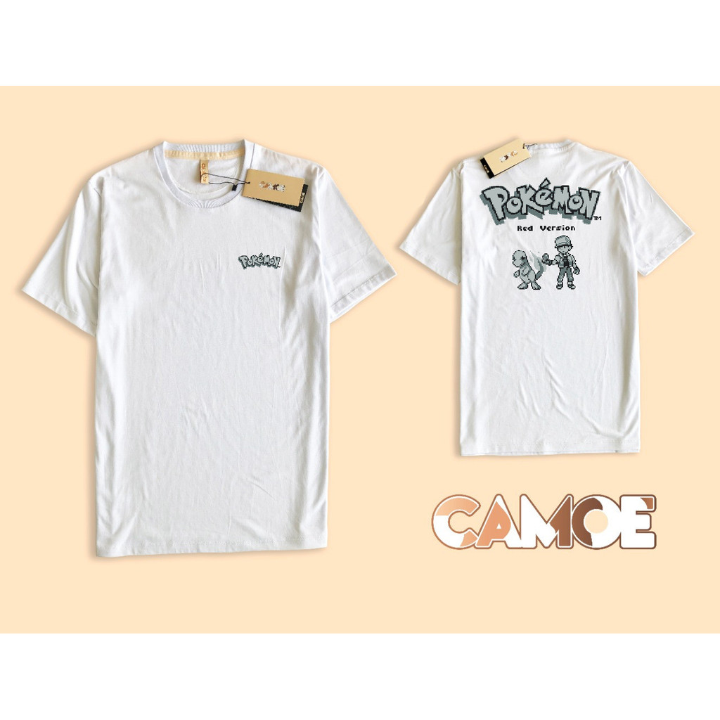 เสื้อยืด Front Back UT Pokemon Pixel Art Pokemon Red Version Cover Charmander