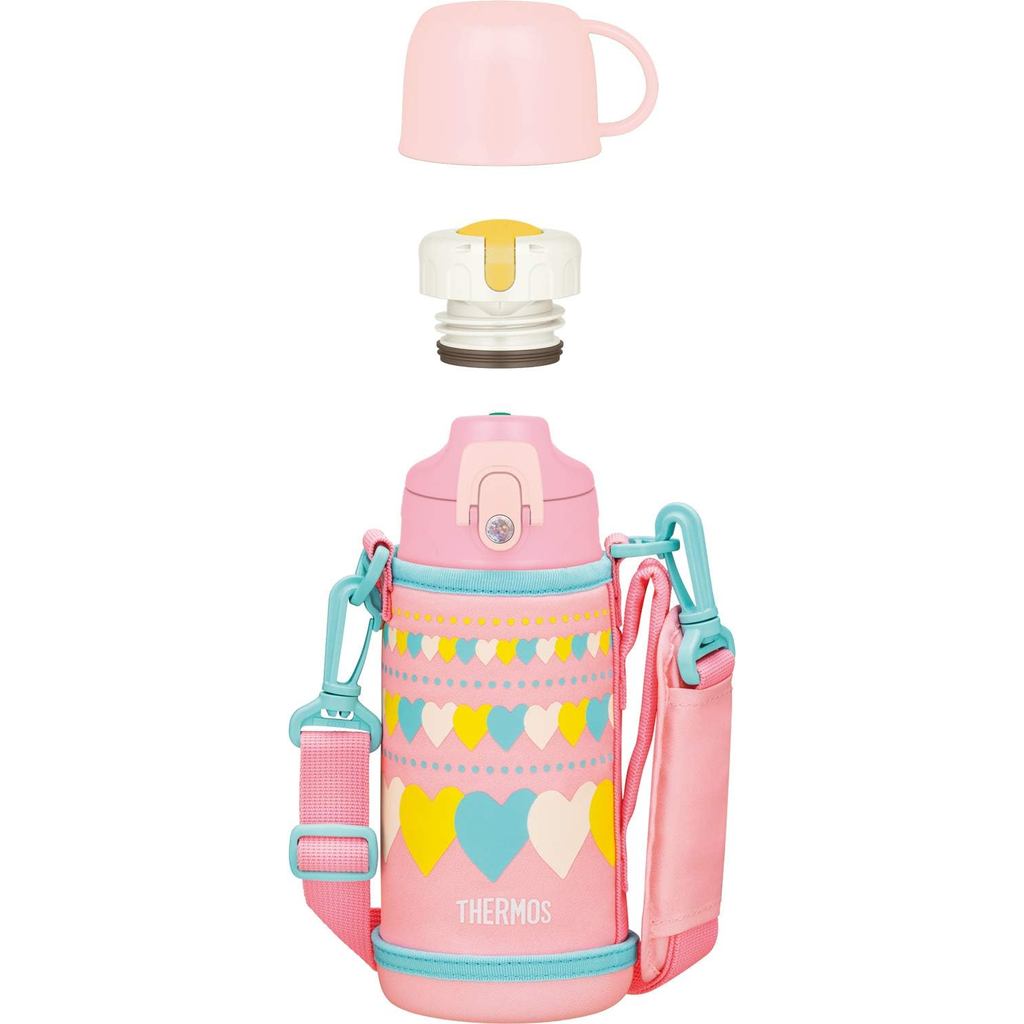 THERMOS Kids 2WAY Stainless Water Bottle 800ml/830ml – Blue Camouflage, Vacuum Insulated, Ship from 