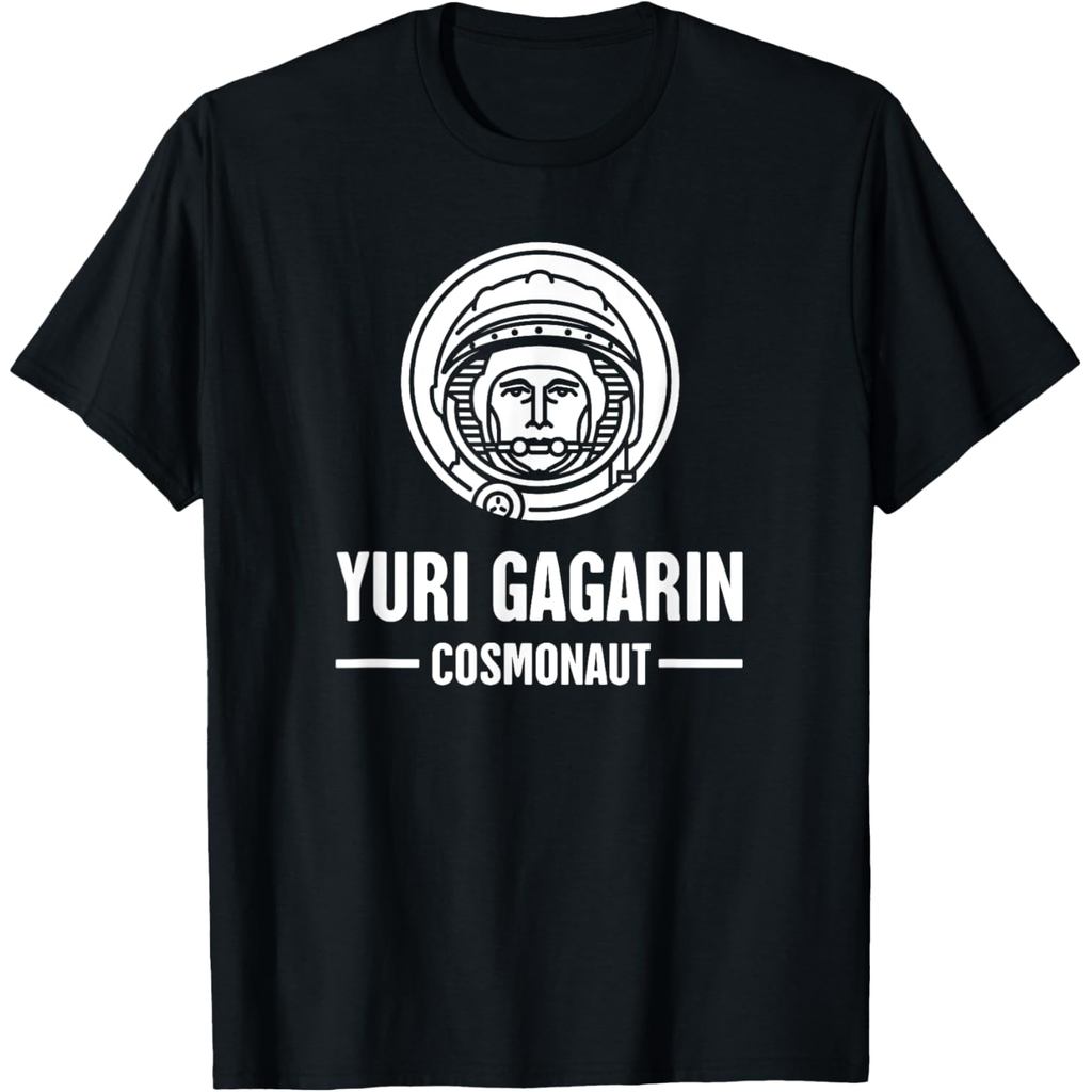 เสื้อยืดผ้าฝ้ายผู้ชาย Yuri Gagarin USSR Communest Russia Yuri Gagarin เสื้อยืดผ้าฝ้ายคุณภาพสูงแขนสั้