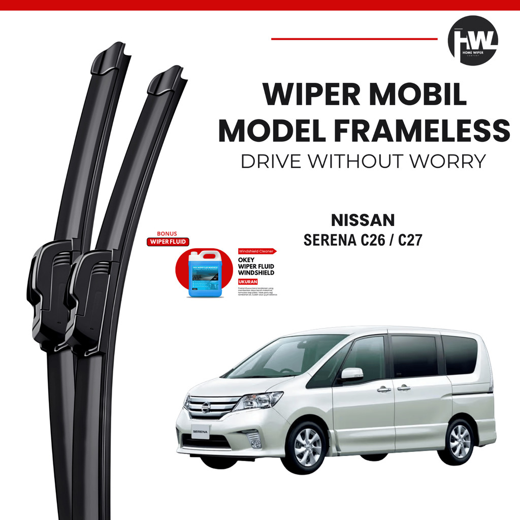 Nissan Serena C26 / C27 ที่ปัดน้ําฝนกระจกรถยนต์ไร้กรอบฟรีของเหลว