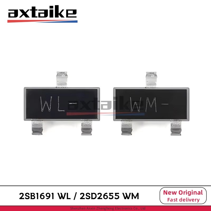 10PCS B1691 WL D2655 WM 2SB1691 2SD2655 SOT-23 2SB1691WL-TL-E 2SD2655WM-TL-E SC-A SMD NPN PNP 1A 60V