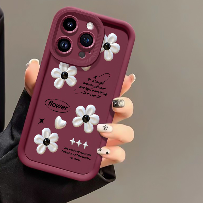 เคสสำหรับ Samsung A16 4G A16 5G เคสโทรศัพท์ดอกไม้รูปหัวใจสามสีซิลิโคนกันกระแทก - รูปที่ 5