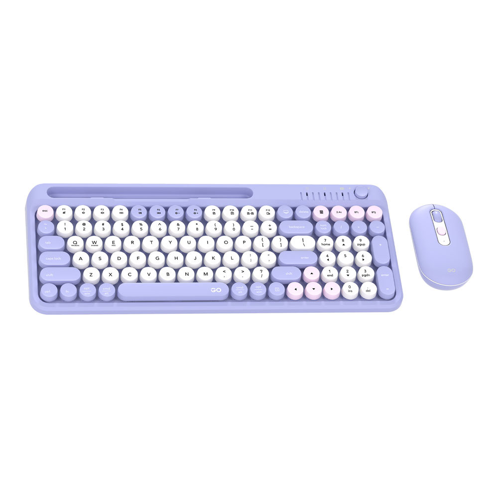 KEYBOARD & MOUSE (คีย์บอร์ดและเมาส์ไร้สาย) FANTECH GO MOCHI101 WK899 - PURPLE (