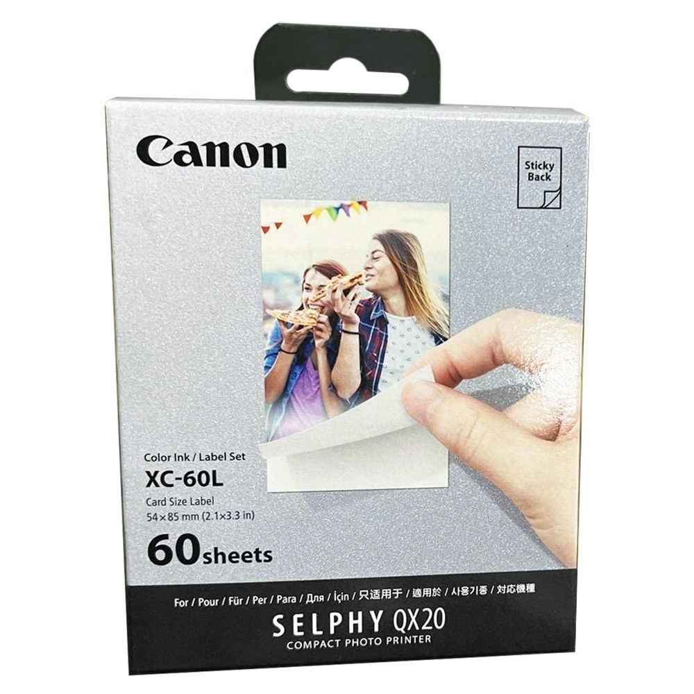 Canon XC-60L Color Ink / Label Set (60 Sheets) for SELPHY QX20, 6756C001
