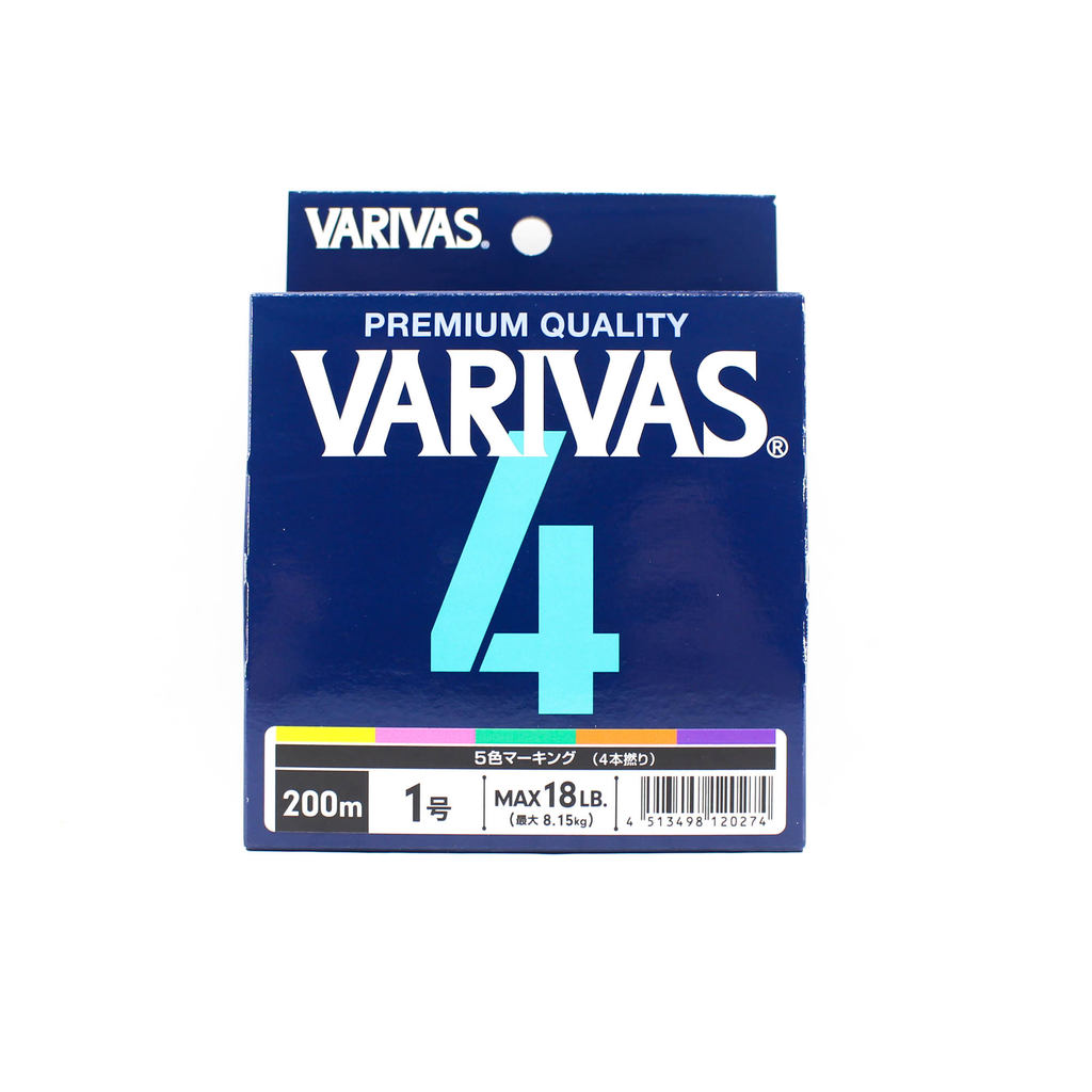 Varivas PE Line Varivas 4 X4 Multi Color 200m PE 1 Max 18lb (0274)