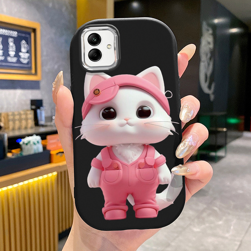 เคสสำหรับ Samsung Galaxy A04 M04 F04 A04E M13 5G เคสโทรศัพท์แมวกลมและอ้วนเสื้อแจ็กเก็ตผ้านุ่ม