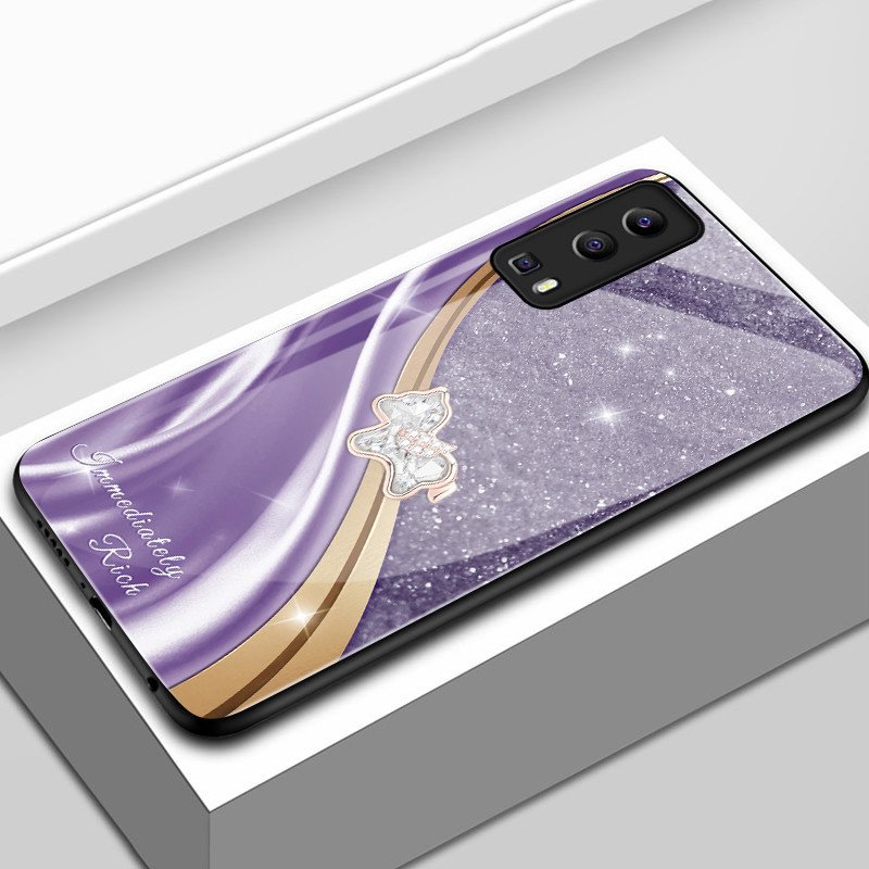 เคสสำหรับ VIVO Y72 5G Y52 5G Y75s 5G Y53s 5G Y76 5G เคสโทรศัพท์ม้าเล็กเปลือกแก้วกันกระแทก