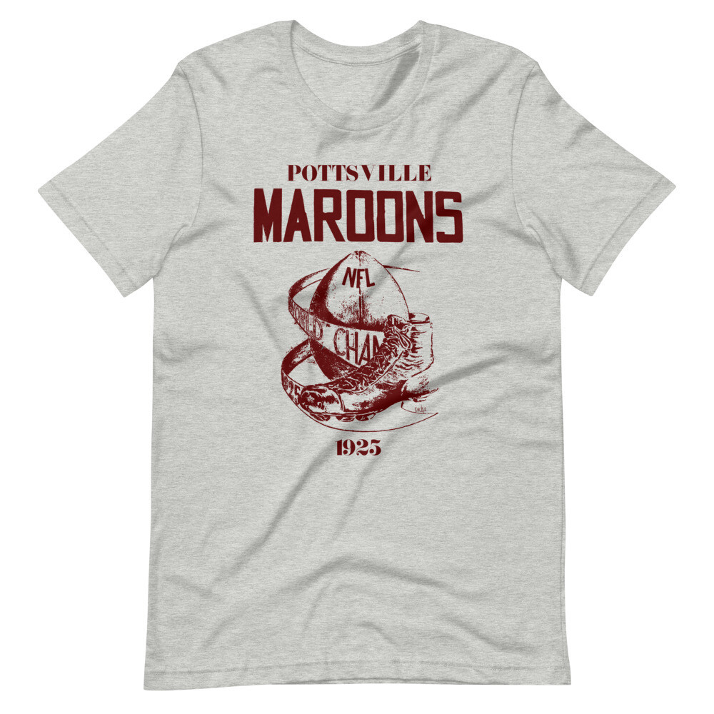 Pottsville Maroons 1925 World Champs ฟุตบอล Tee แขนสั้น ทำจากผ้าฝ้าย o-คอ ไซส์ unisex xs-3xl