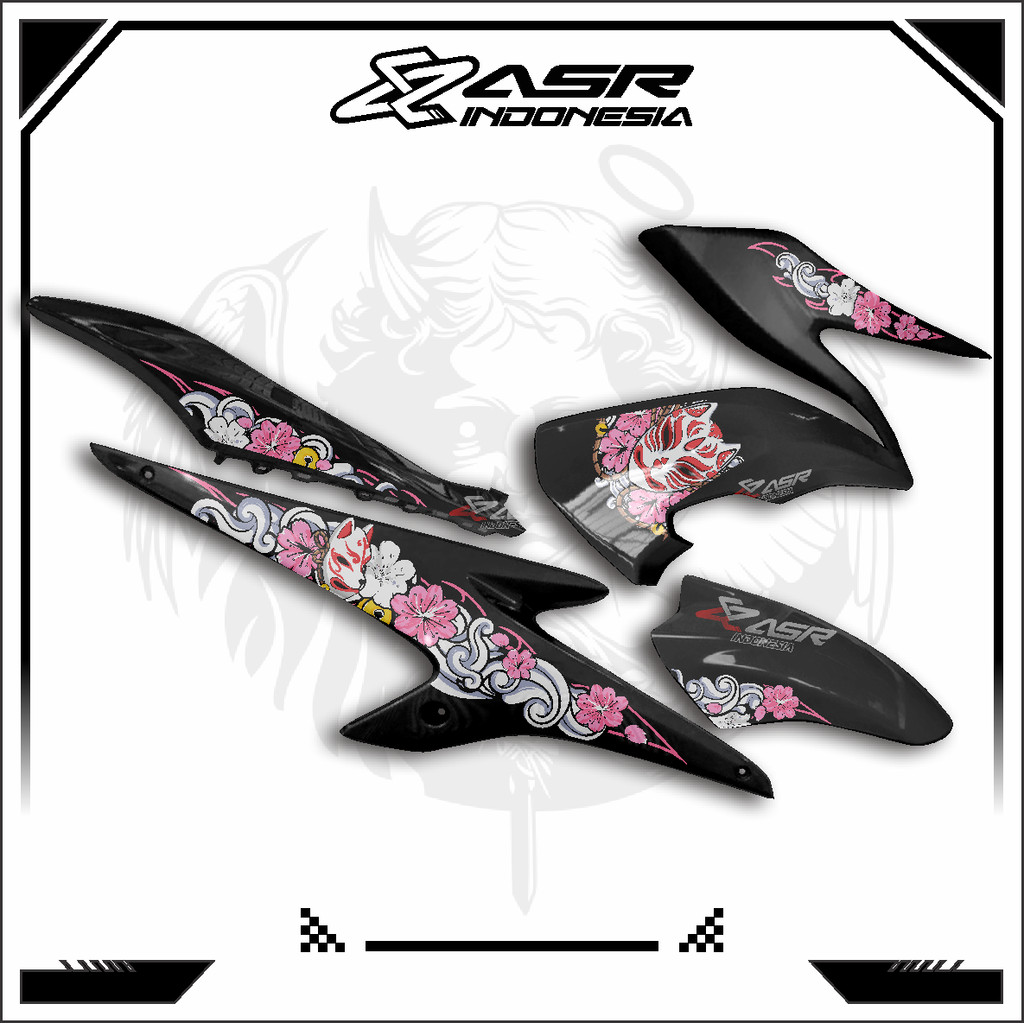 ASR Striping Aerox Old Kitsune Mask โปร่งใส UV