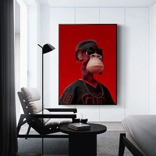 Wall Art ภาพวาดตกแต่งแฟชั่นน่าเบื่อ Ape Yacht Club ภาพวาดดิจิตอล NFT BAYC ในร่ม Aestheti