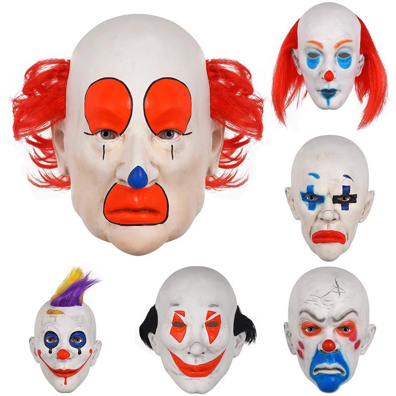 หน้ากาก Joker น่ากลัวสําหรับผู้ใหญ่ฮาโลวีน Creepy Clown Evil Face Mask