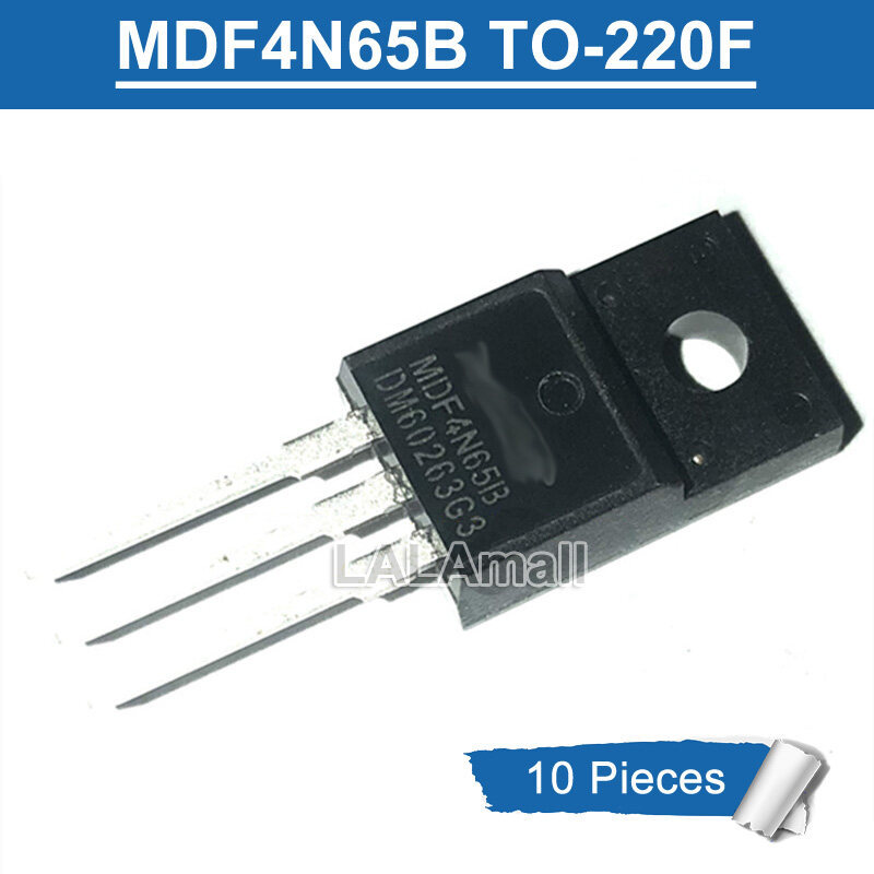 10pcs MDF4N65B TO-220F MDF 4N65B 4N65 TO220F 4A/650V N-Channel MOSFET ทรานซิสเตอร์ใหม่ IC