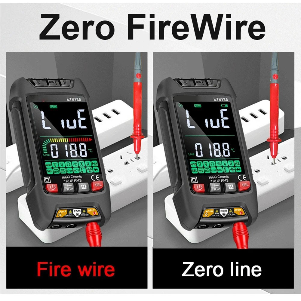 2026ใหม่ET8135 Intelligent True RMS มัลติมิเตอร์แบบดิจิตอล 9999 หลักสําหรับ NCV Test Voltmeter