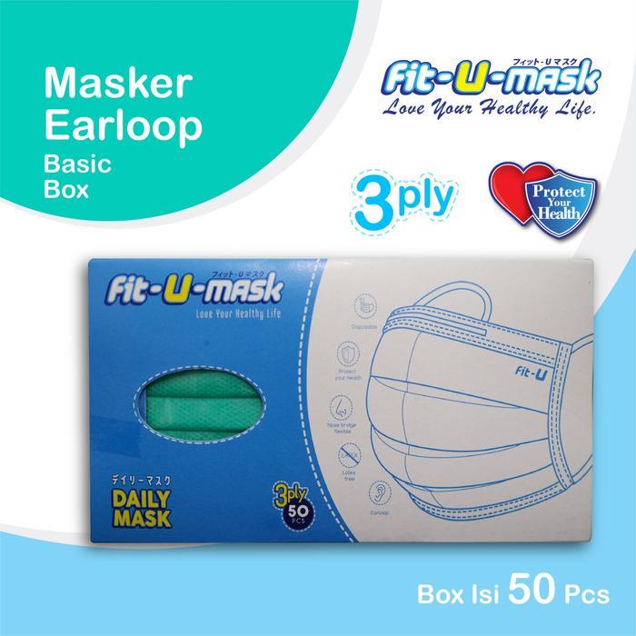 FIT-U Mask Basic Earloop 3 Ply Box 50 ชิ้น