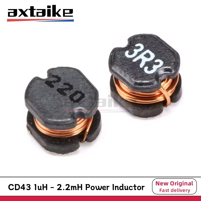50PCS CD43 1uH - 2.2mH SMD Power Inductor 2.2uH 3.3uH 4.7uH 10uH 22uH 47uH 68uH 100uH 220uH 330uH 47