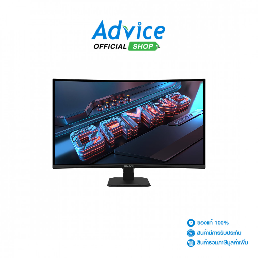 GIGABYTE MONITOR (จอคอมพิวเตอร์) 31.5" GS32QCA (VA, HDMI, DP) CURVE 180Hz - A0175337