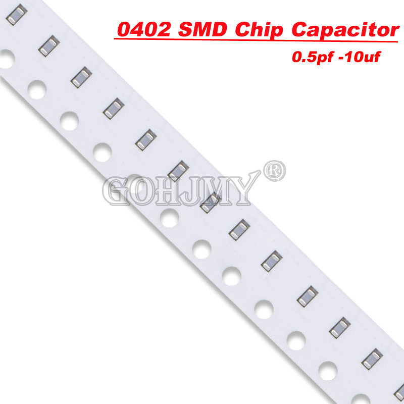 100PCS 0402 0.5pF - 10uF SMD ชิป Multilayer ตัวเก็บประจุเซรามิค 10pF 100pF 1nF 10nF 15nF 22nf 100nF 