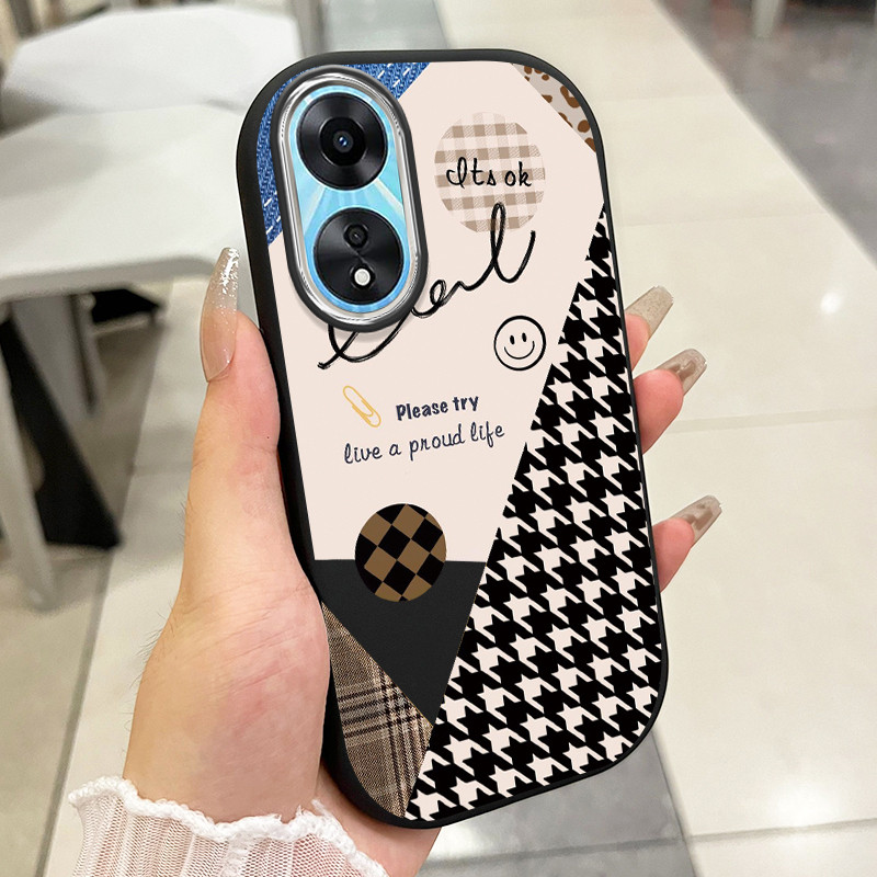 เคสสำหรับ OPPO A58 5G A78 5G A58X 5G A1X A2X 5G A58 4G เคสโทรศัพท์รอยยิ้มกันกระแทกกลมและอ้วน
