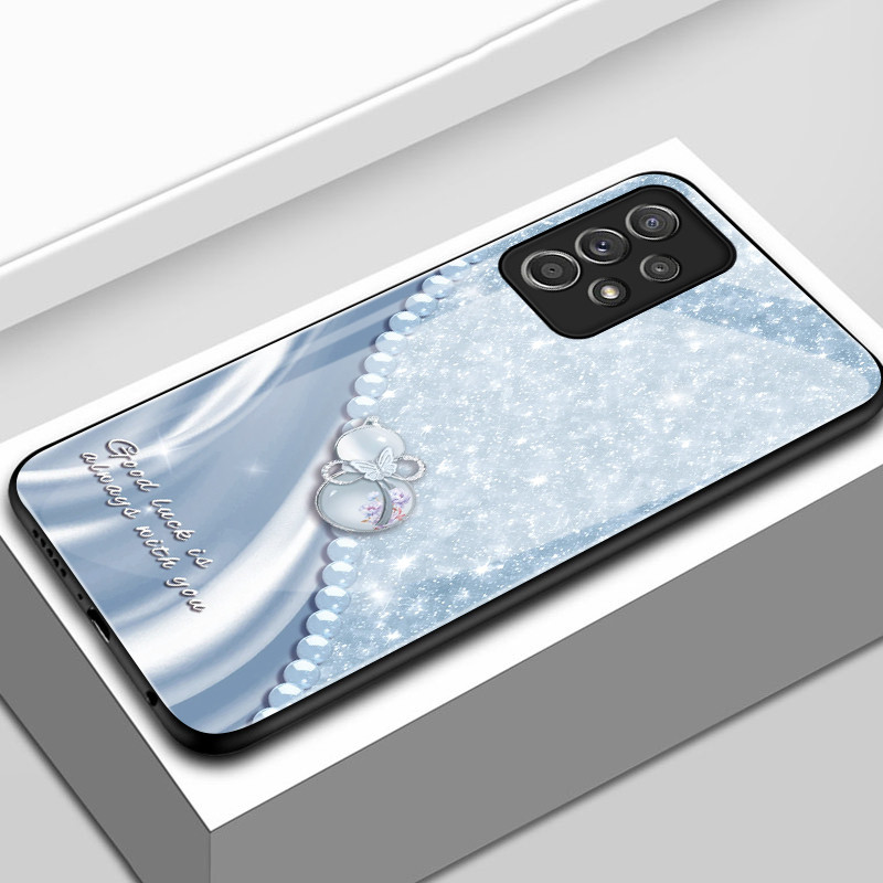 เคสสำหรับ Samsung A52 5G A52s 5G A53 5G A23 A32 M32 A33 A73 A72 5G เคสโทรศัพท์ฝักหรือหูรูไข่มุกเปลือกแก้วกันกระแทก